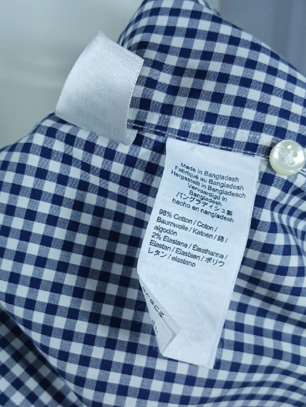 J. Crew blue and White Gingham Button-Up cotton Shirt